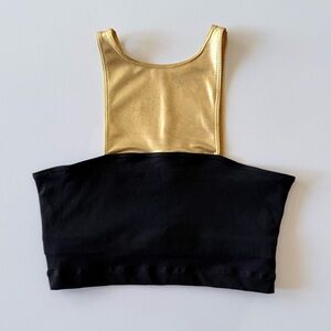 Elisabetta Rogiani Yasu Bra in Metallic Gold and Black Size S